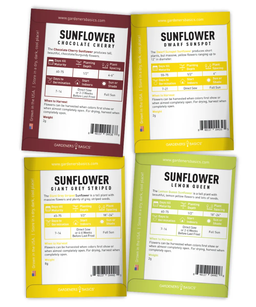 Sunflower Seeds For Planting | 8 Variety Pack