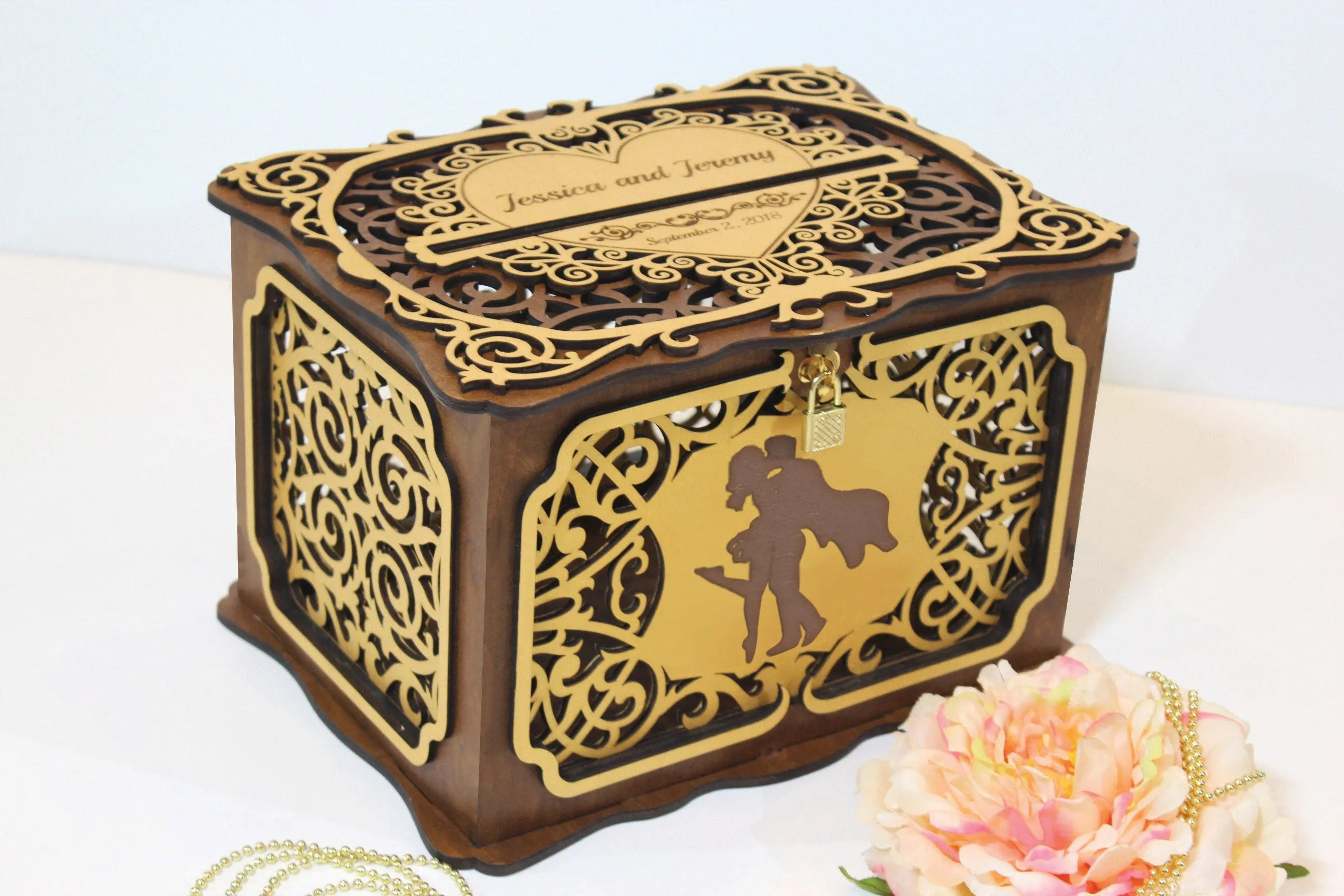 Superhero Man and Wonderwoman Kiss, Wedding Card Box, Holder Handmade