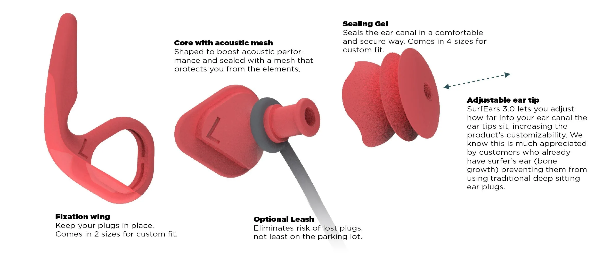 Surfears 3.0 Surf Ear Plugs Adult