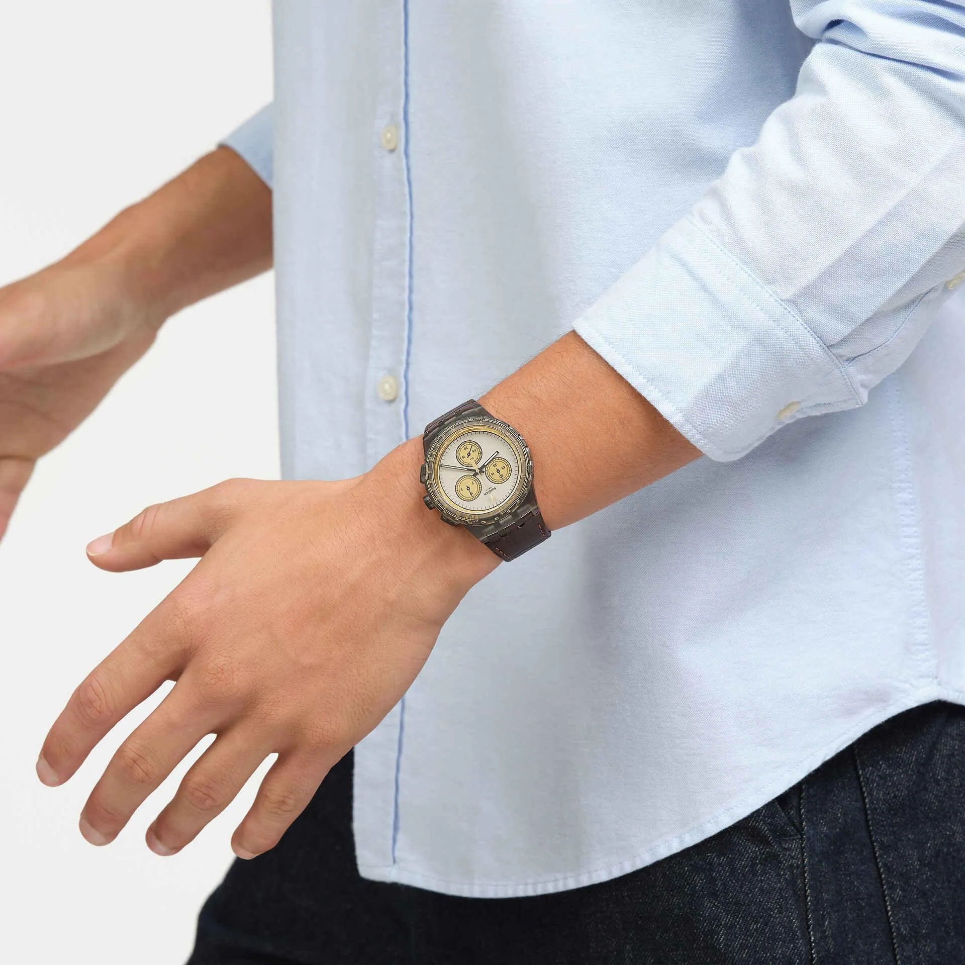 Swatch Golden Radiance Originals Chrono 42mm Susm100 watch