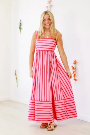 Sweetheart Striped Maxi Dress