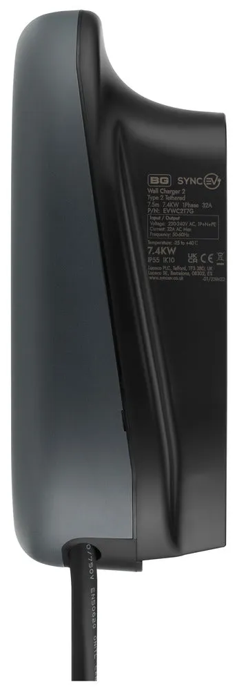 SyncEV EVWC2T7G Wall Charger 7.4kW - Tethered with Wi-Fi