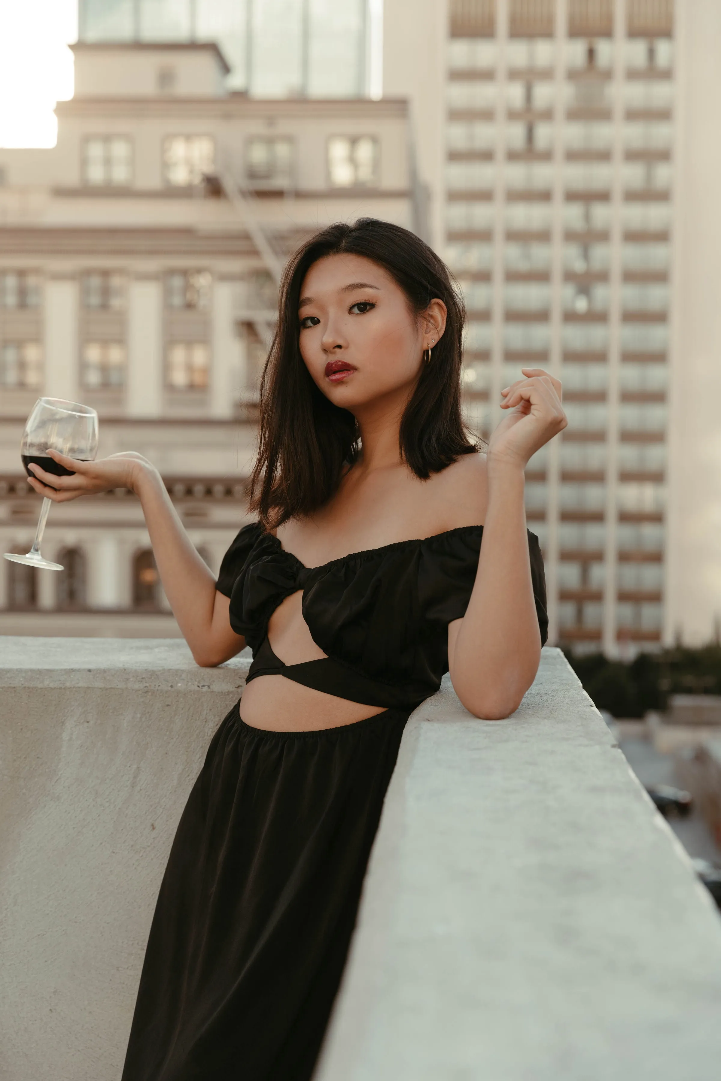 Take a Bow Cutout Midi Dress in Black