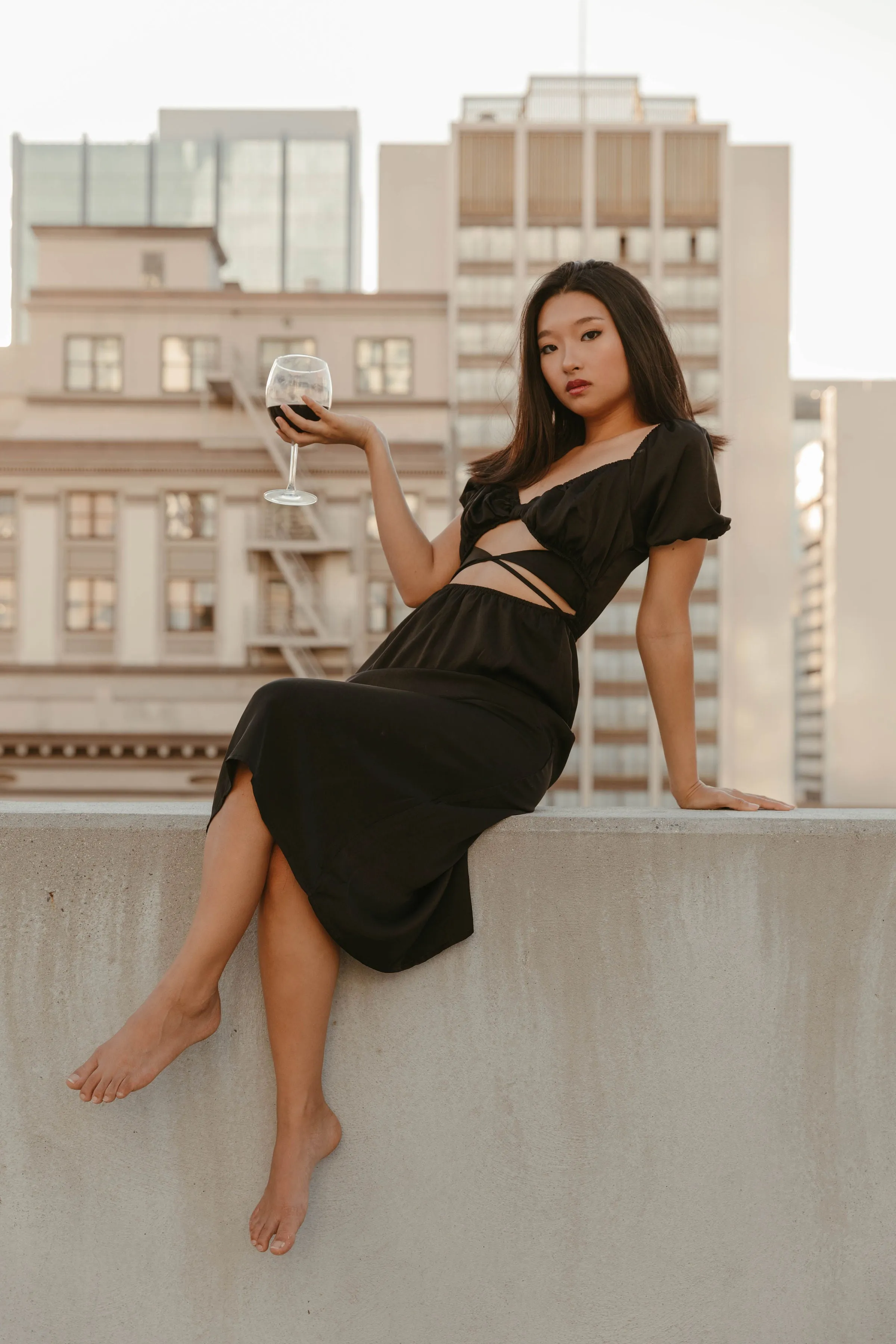 Take a Bow Cutout Midi Dress in Black