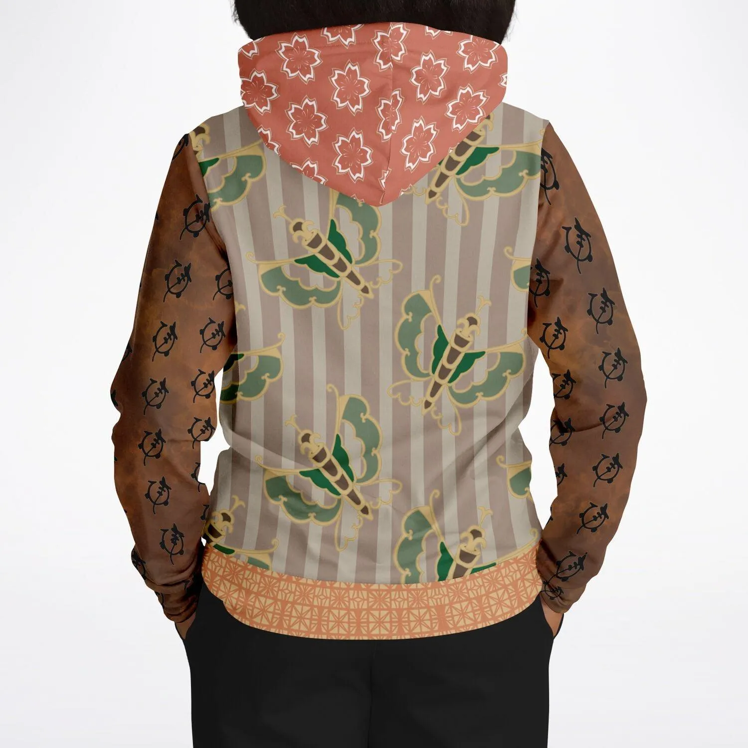 Tan Butterfly and Stripe Hoodie