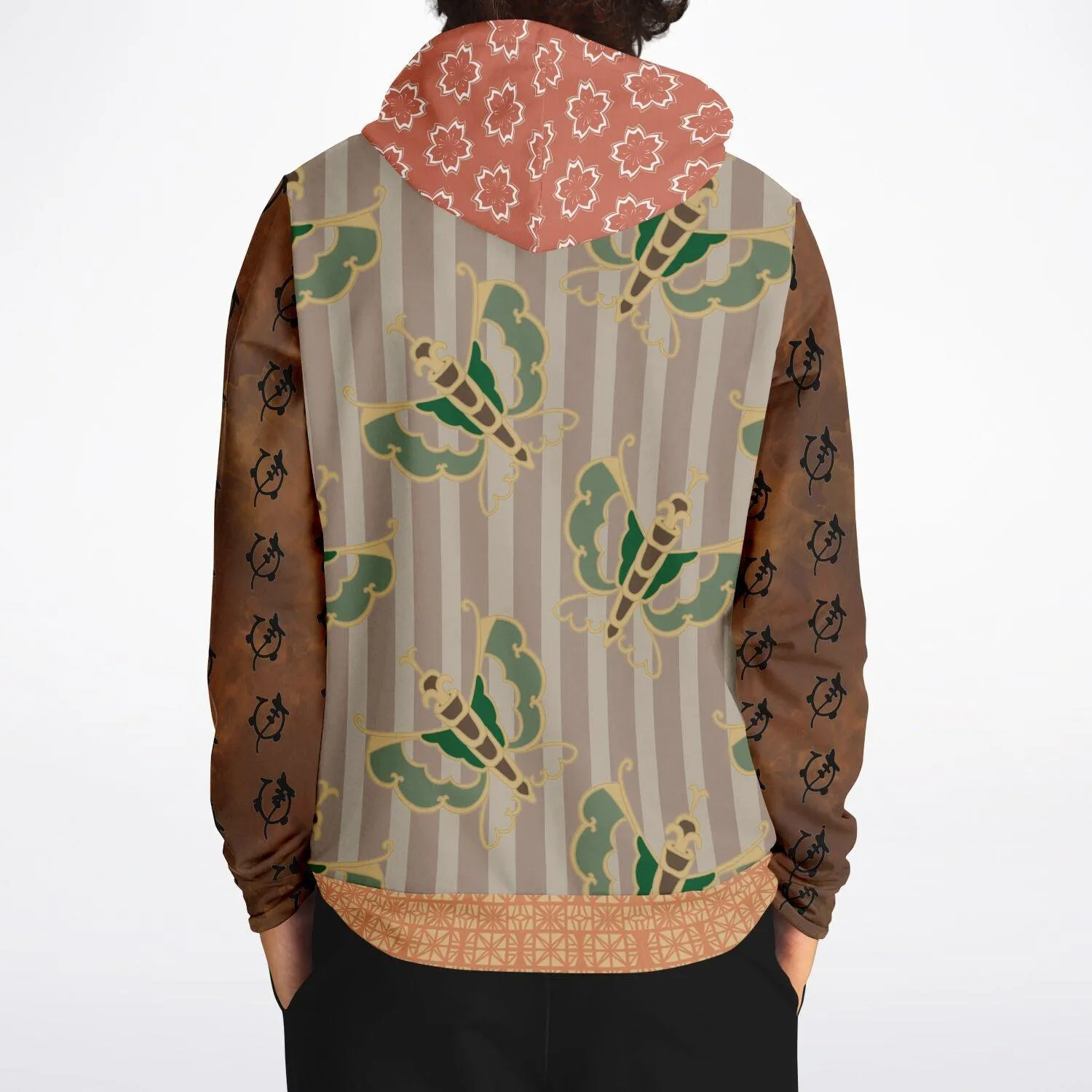 Tan Butterfly and Stripe Hoodie