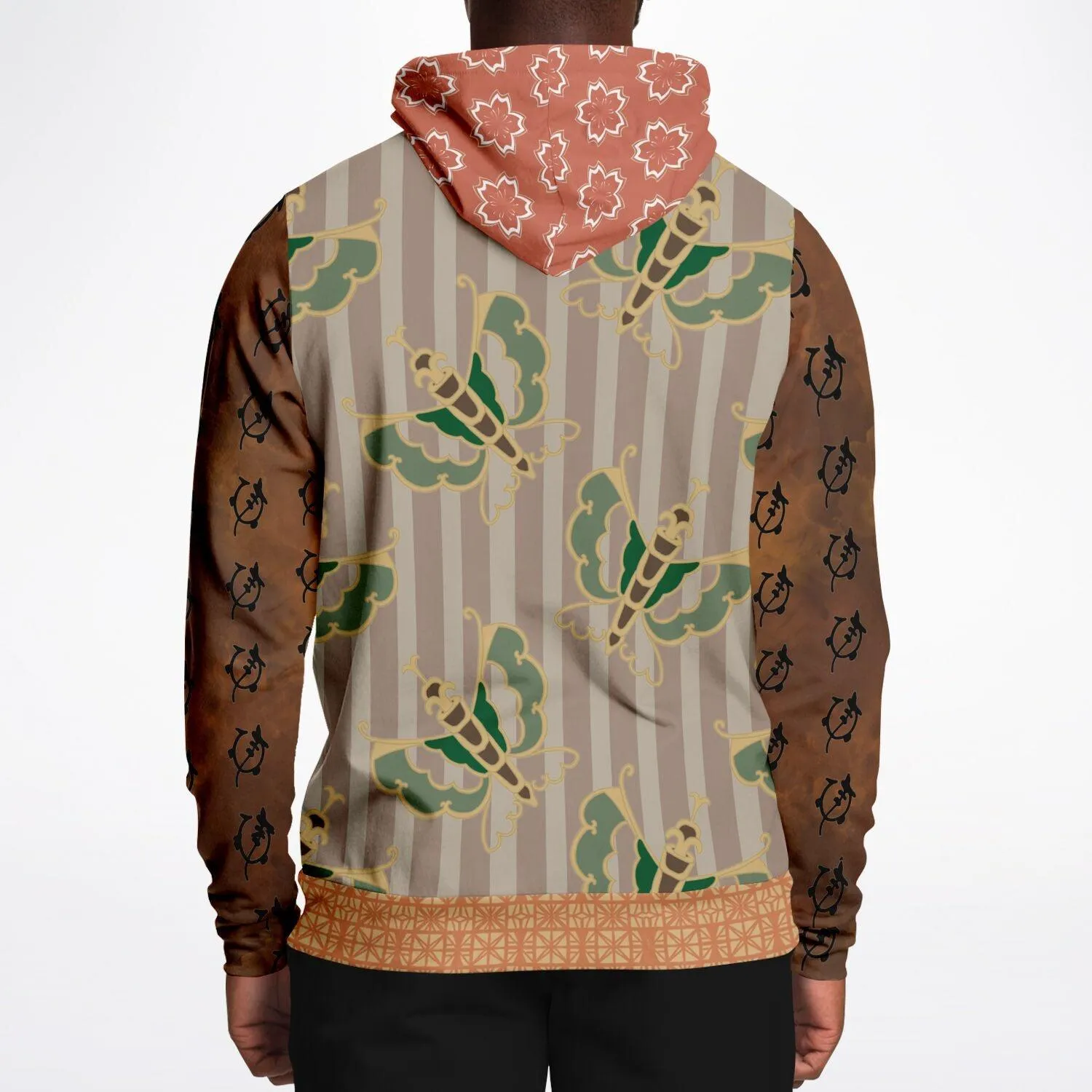 Tan Butterfly and Stripe Hoodie