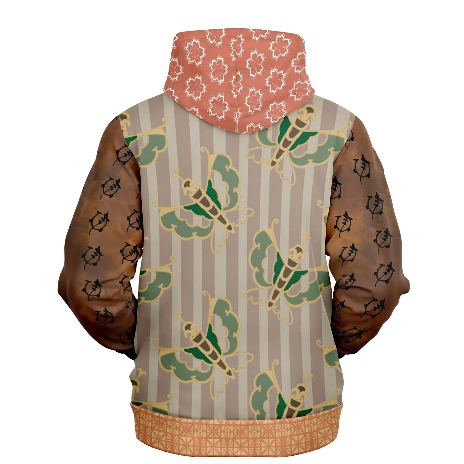 Tan Butterfly and Stripe Hoodie