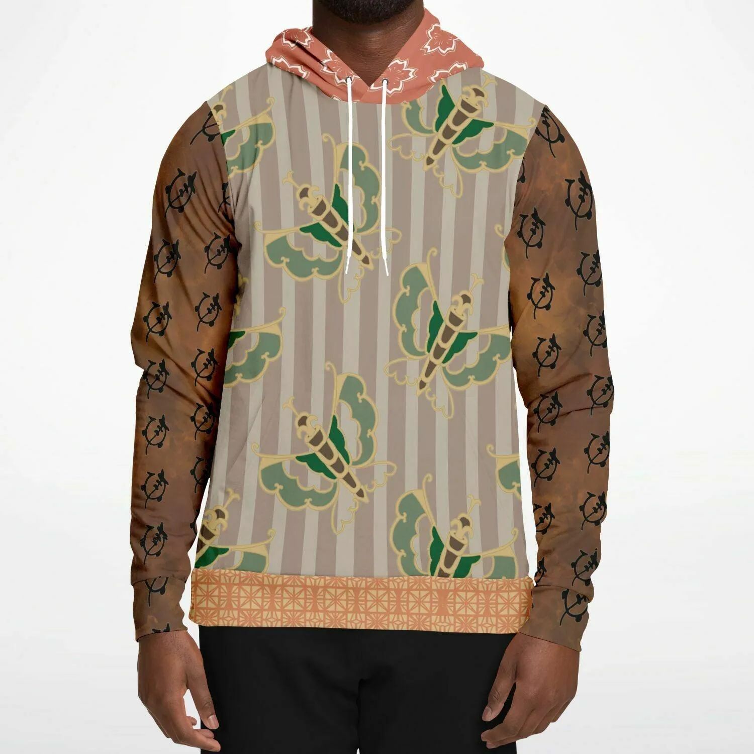 Tan Butterfly and Stripe Hoodie
