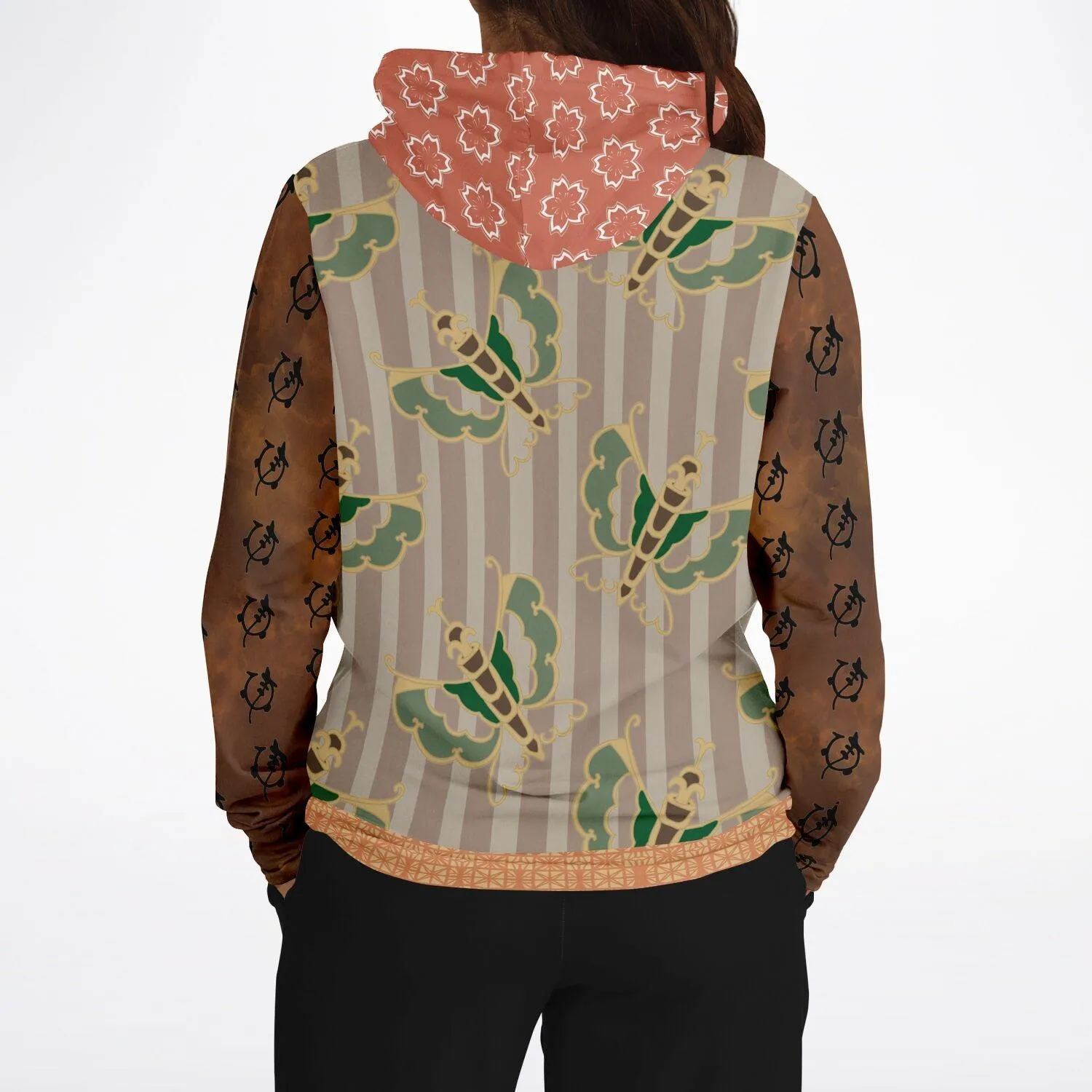 Tan Butterfly and Stripe Hoodie