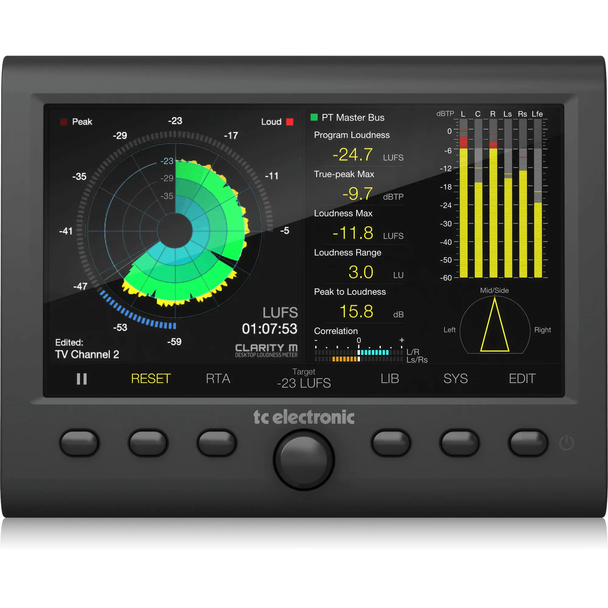 TC Electronic CLARITY M STEREO Audio Meter with 7" High Resolution Display