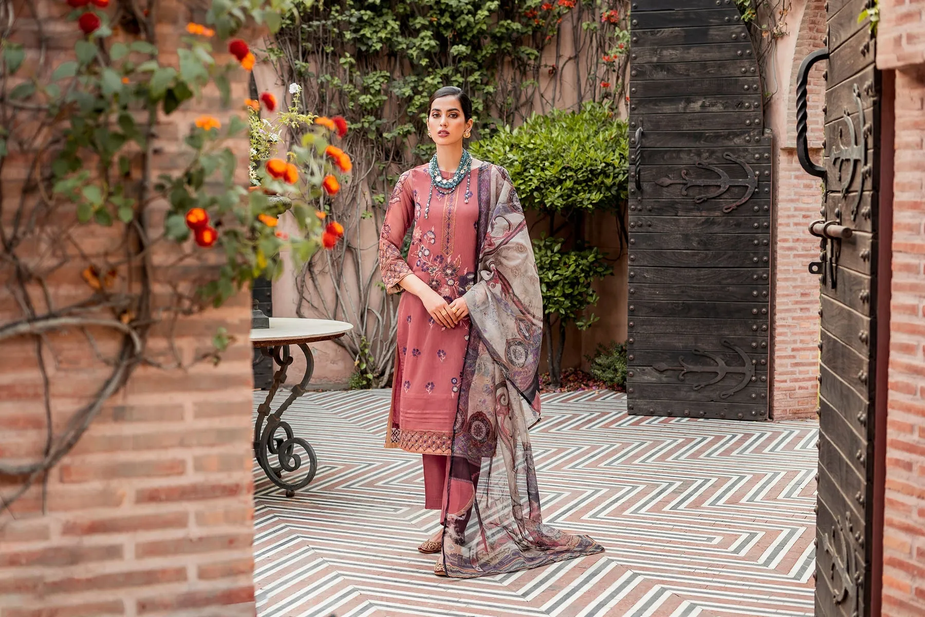 Tea Pink Embroidered Salwar Kameez Pakistani Eid Dress