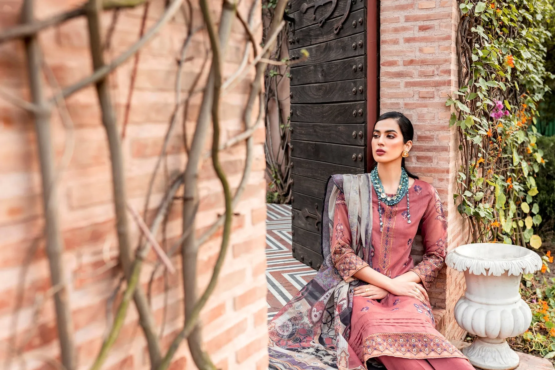 Tea Pink Embroidered Salwar Kameez Pakistani Eid Dress