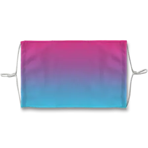 Teal Blue Faded to Hot Pink Face Mask
