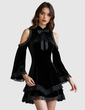 TEST2025-001 -Cold Shoulder Black Dress