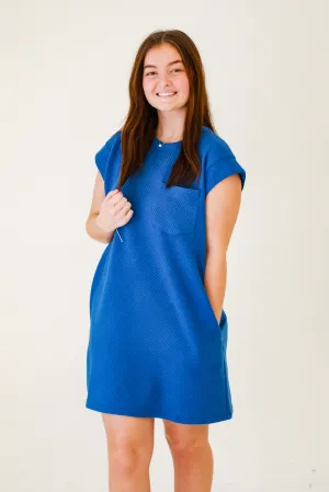 Textured in Love Royal Blue Dress