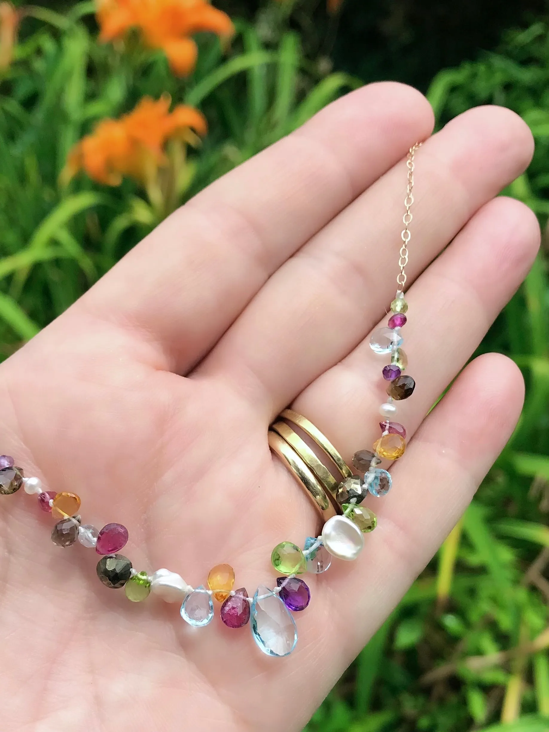 The Everyday Mixed Stone Front Necklace