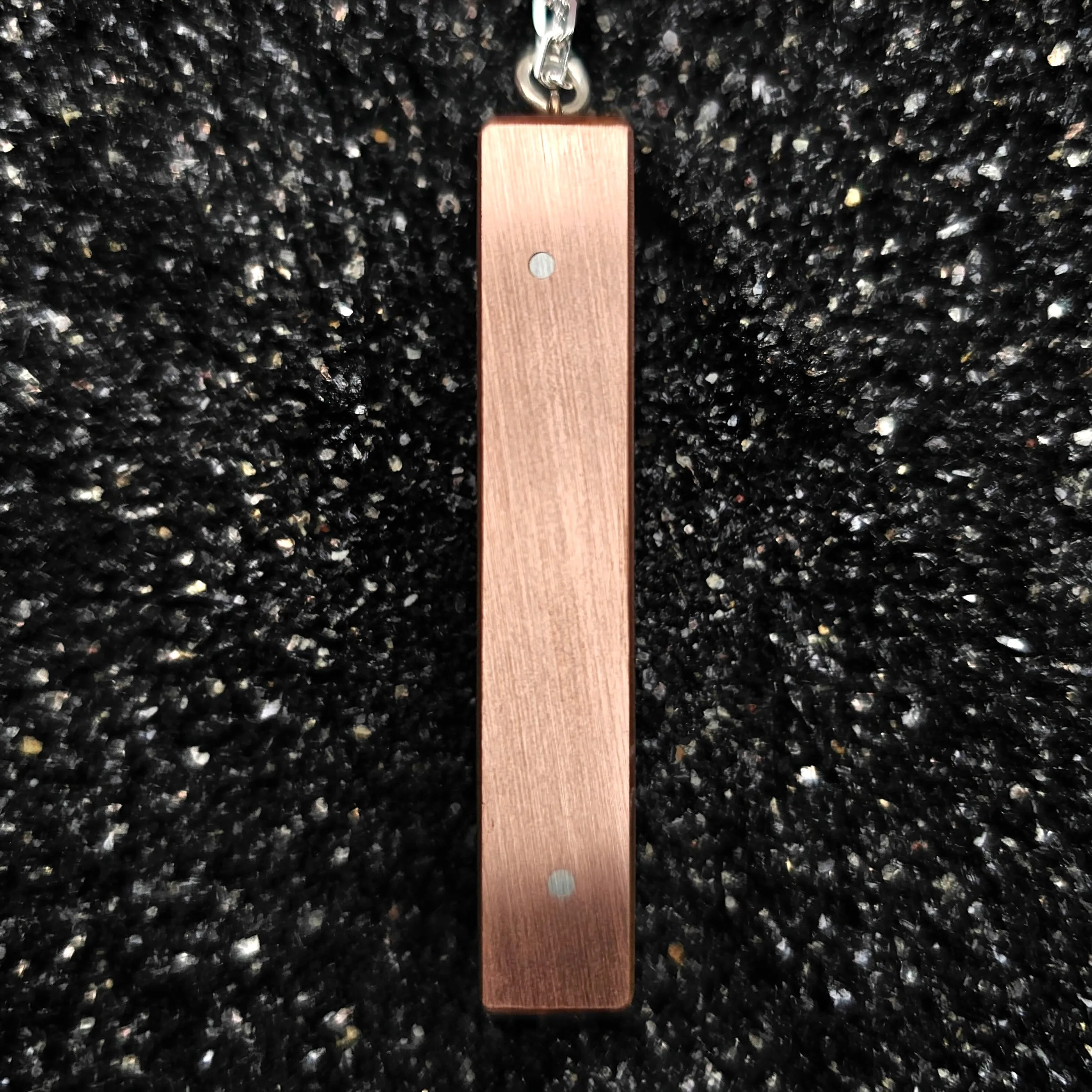 The Fineline Necklace (Fossilized Light Red Brain Coral, Black Palm Wood & Copper)