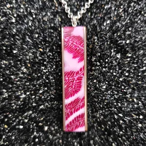 The Fineline Necklace (Fossilized Light Red Brain Coral, Black Palm Wood & Copper)
