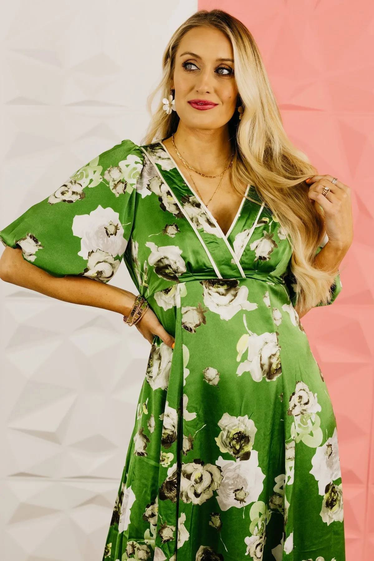 The Korie Floral Contrast Maxi Dress