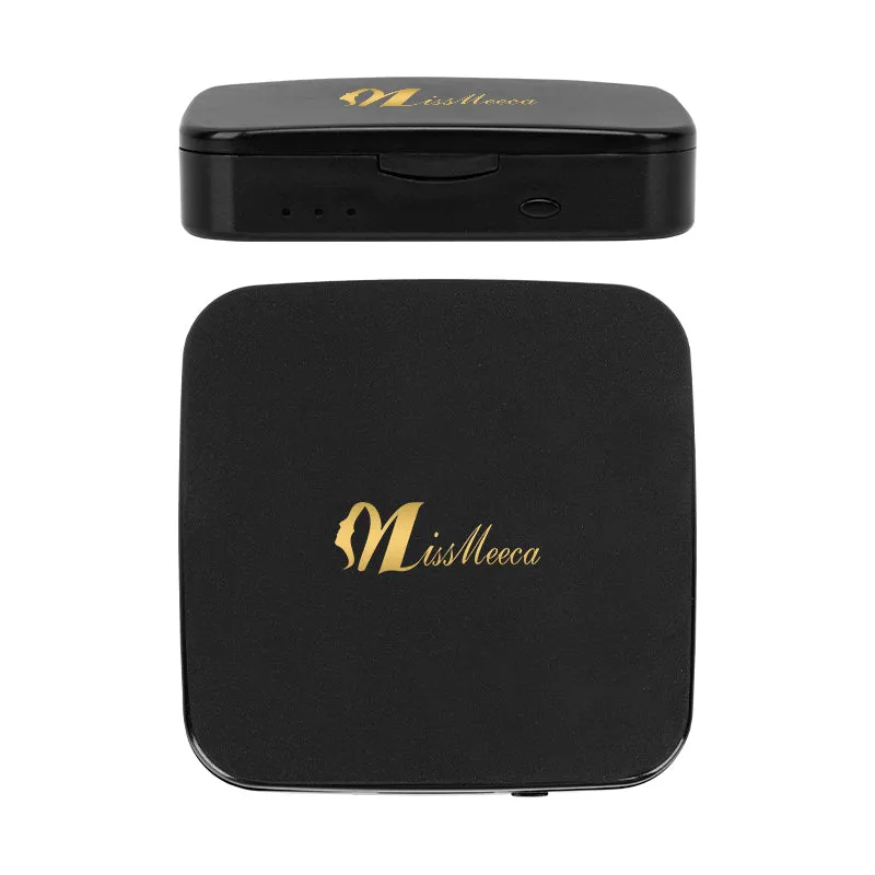 The LED Portable Lamp Mirror is a foldable double-sided pocket mirror with a built-in power bank
