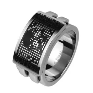 The 'MATRIX' Solid Digital Skull Ring (c186)