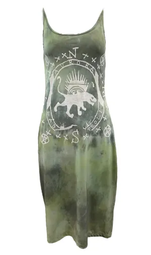 The People of the Labyrinths Green tie dye Jersey Tank Dress