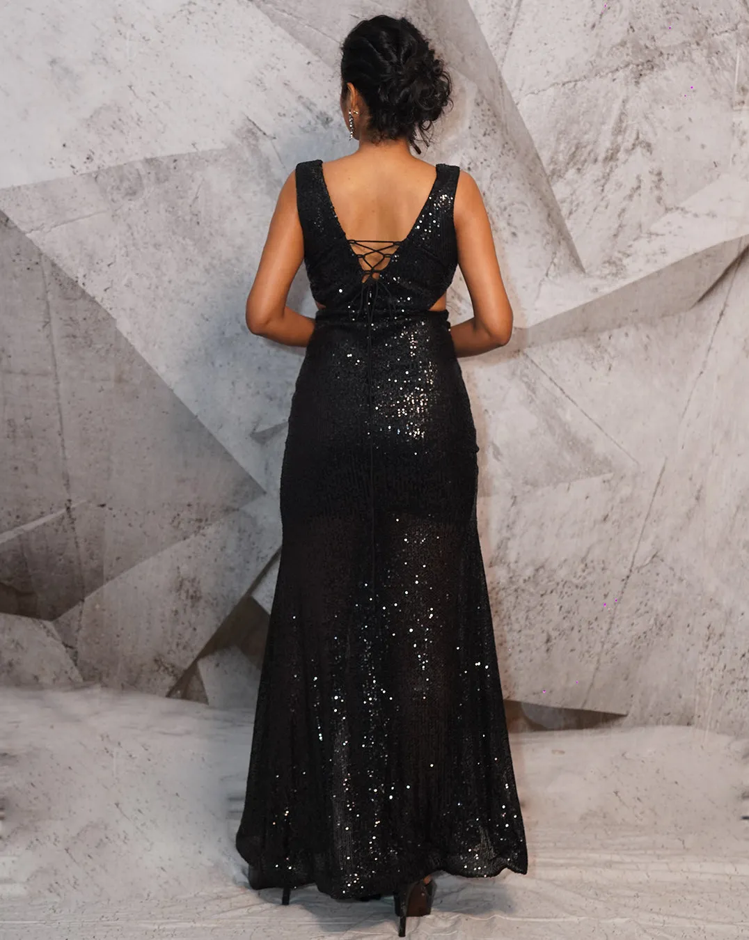 The Quintessential sequins black gown