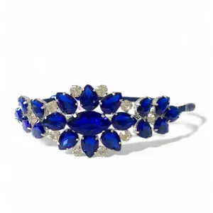 The Rubelina Girls Headband | Saphire Blue Rhinestone & Diamante Crown