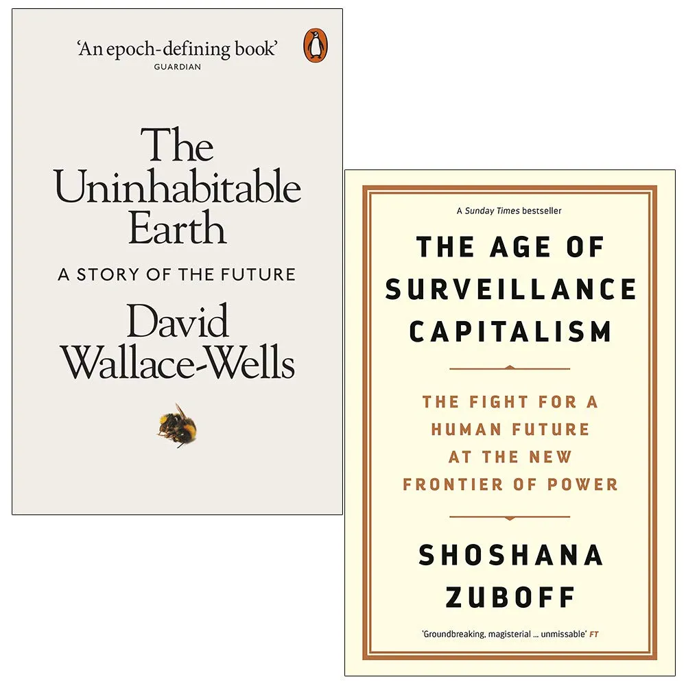 The Uninhabitable Earth, The Age of Surveillance Capitalism 2 Books Collection Set