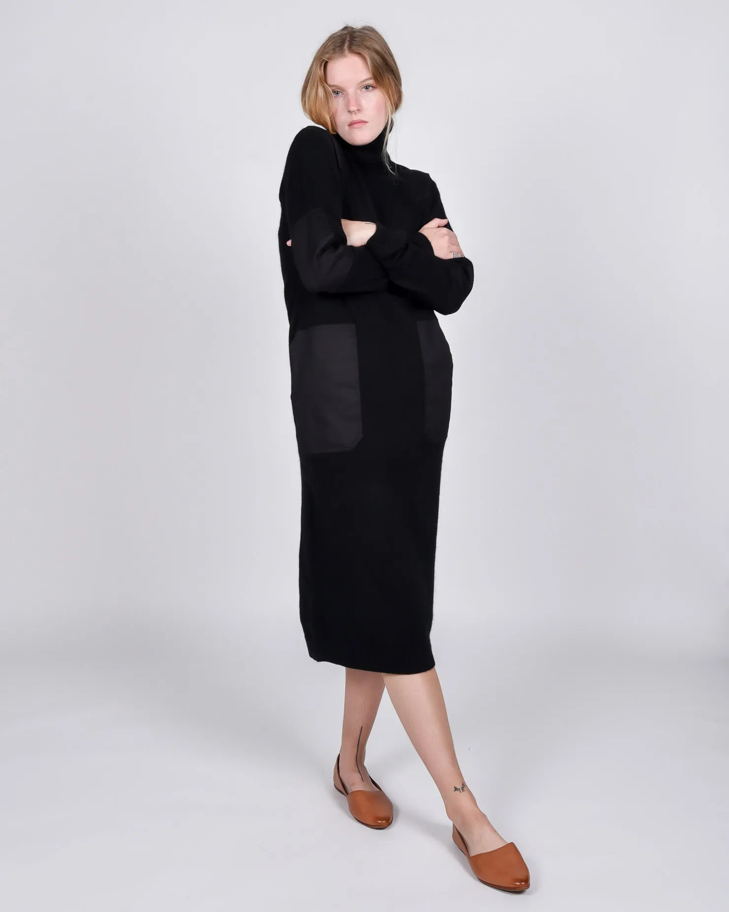 Theodore knit dress in black