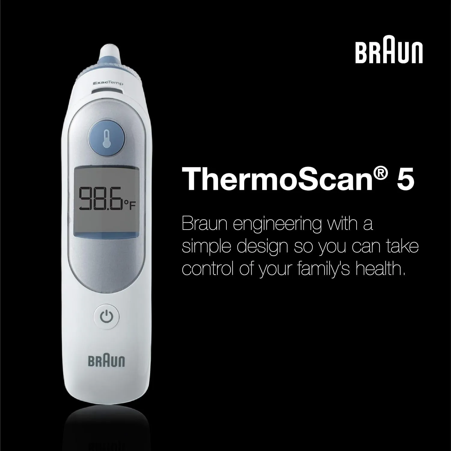 Thermoscan 5 Ear Thermometer - Exactemp Stability Indicator for Professional Accuracy, Digital Display, Baby and Infant Friendly, No. 1 Brand Recommended by Pediatricians, FSA and HSA Eligible