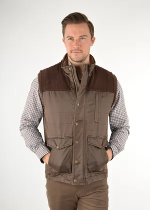 Thomas Cook Bradman Faux Oilskin Vest - Rustic Mulch
