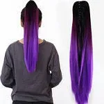 Three Color Synthetic Curly Ponytail Human Hair Feel Synthetic Kinky Curly Hairpiece 22" Claw Clip