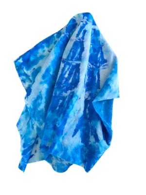 TIE DYE CHAMOIS LARGE 66cm x 43cm - BLUES