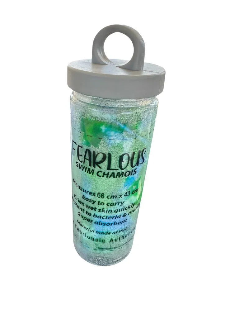 TIE DYE CHAMOIS LARGE 66cm  X 43cm- GREENS & BLUE