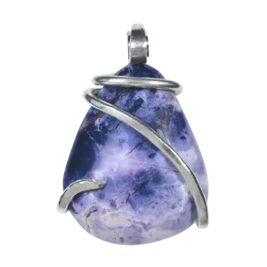 Tiffany Stone Handmade Stone Pendant Wrapped in Silver
