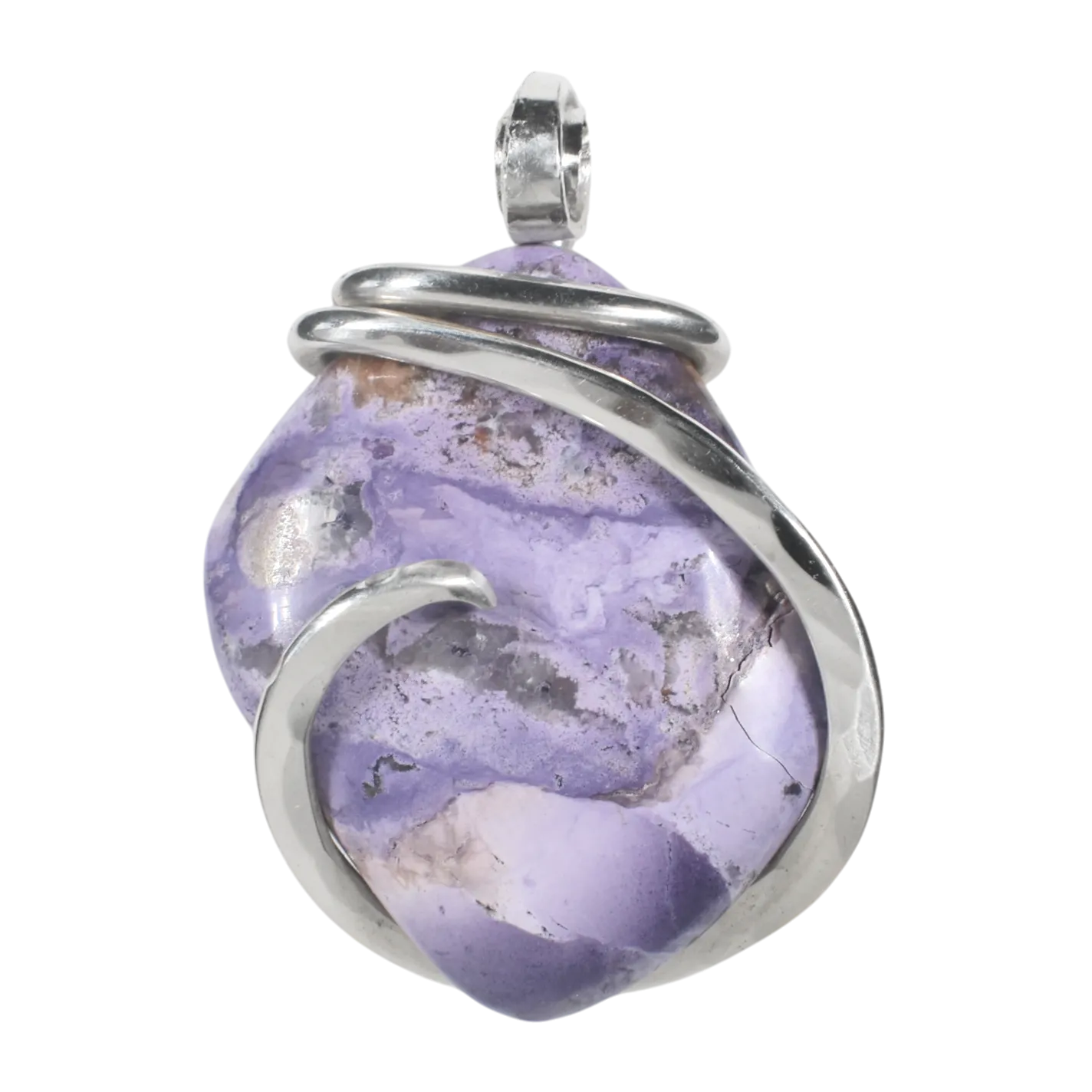 Tiffany Stone Handmade Stone Pendant Wrapped in Silver