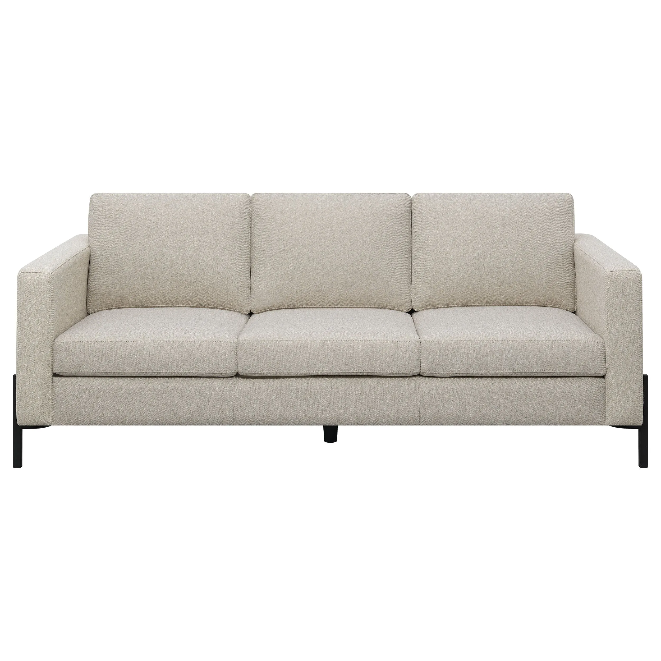 Tilly 2-piece Upholstered Track Arm Sofa Set Oatmeal