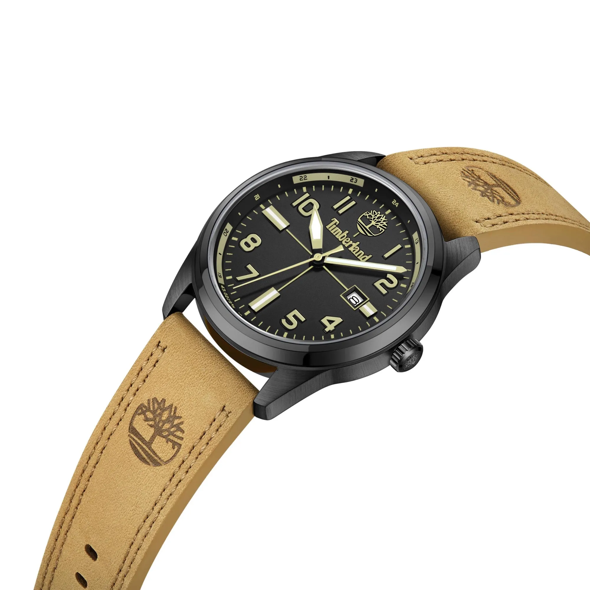Timberland Sherbrook Black-Plated Stainless Steel & Leather Strap Men's Watch