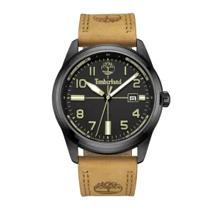 Timberland Sherbrook Black-Plated Stainless Steel & Leather Strap Men's Watch