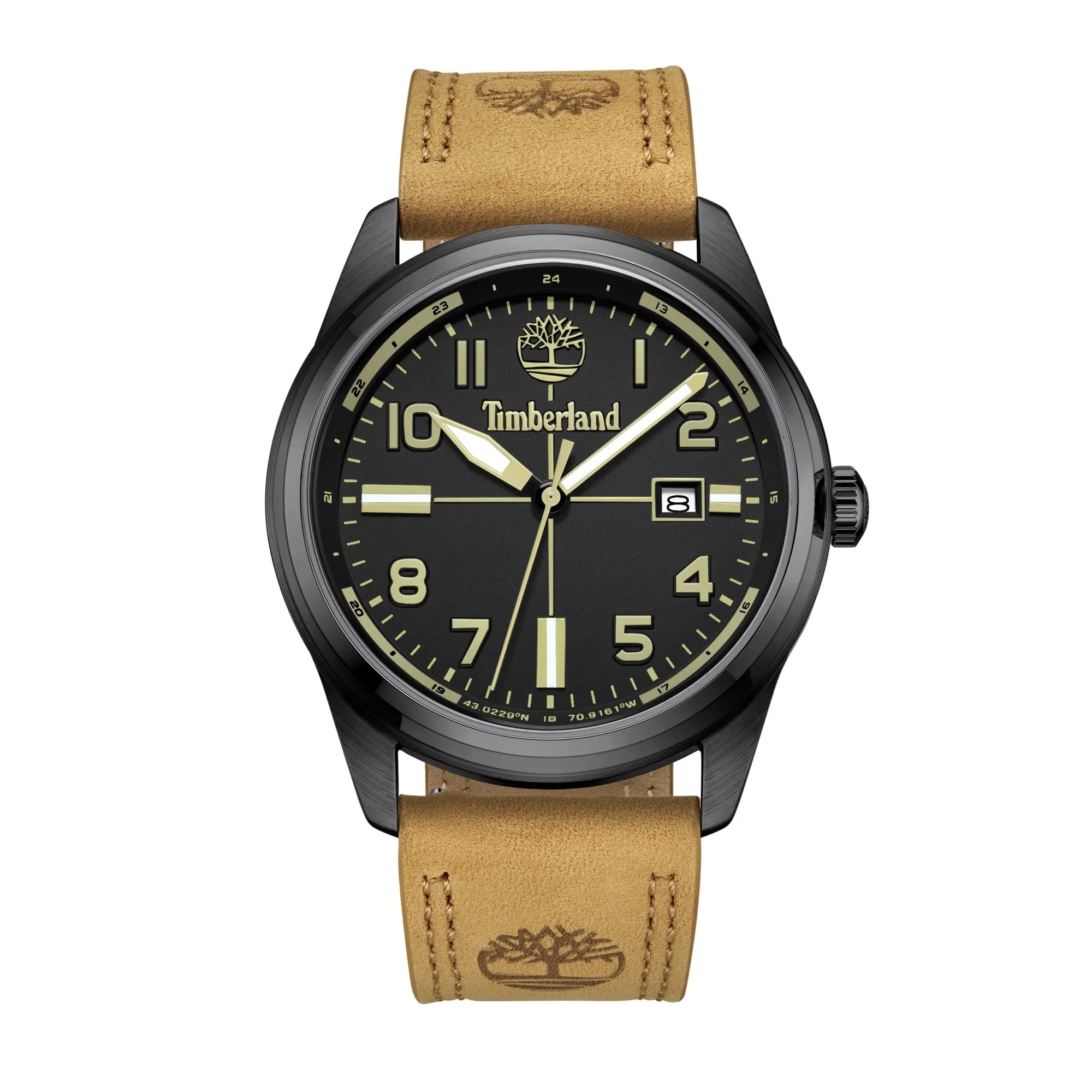 Timberland Sherbrook Black-Plated Stainless Steel & Leather Strap Men's Watch