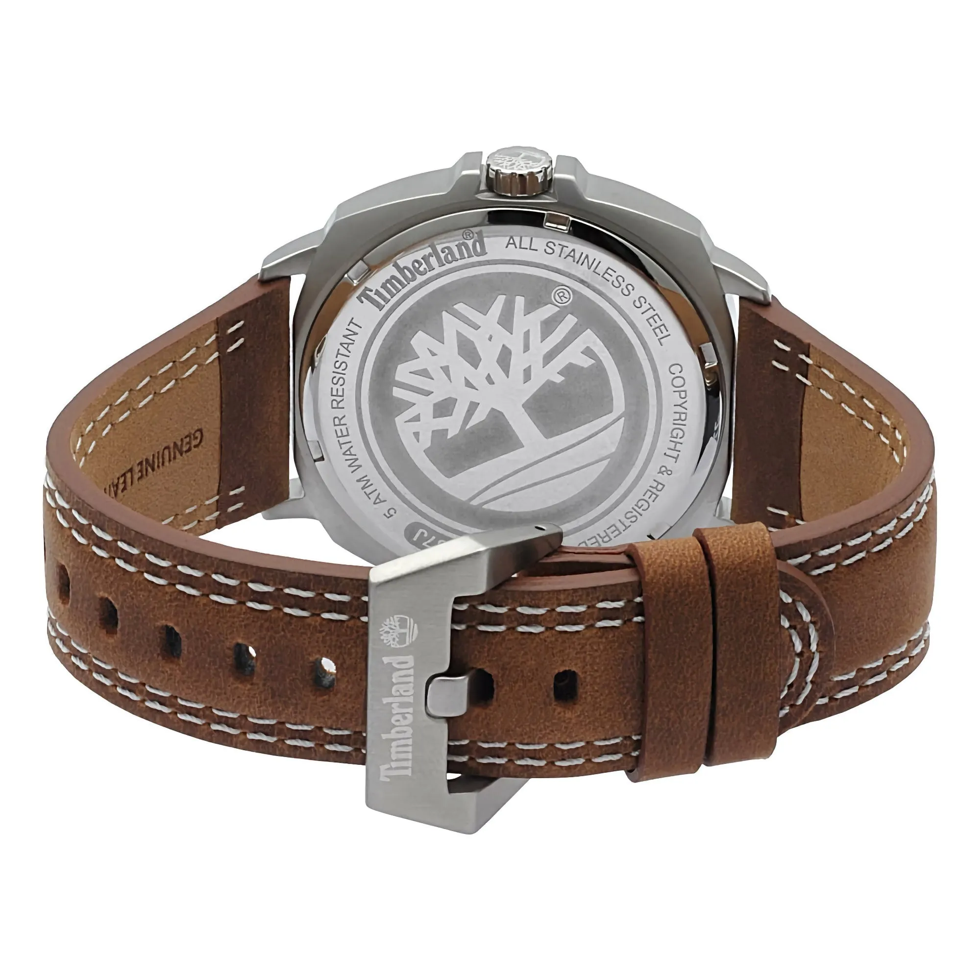 Timberland Williston Stainless Steel & Brown Leather Strap Men's watch