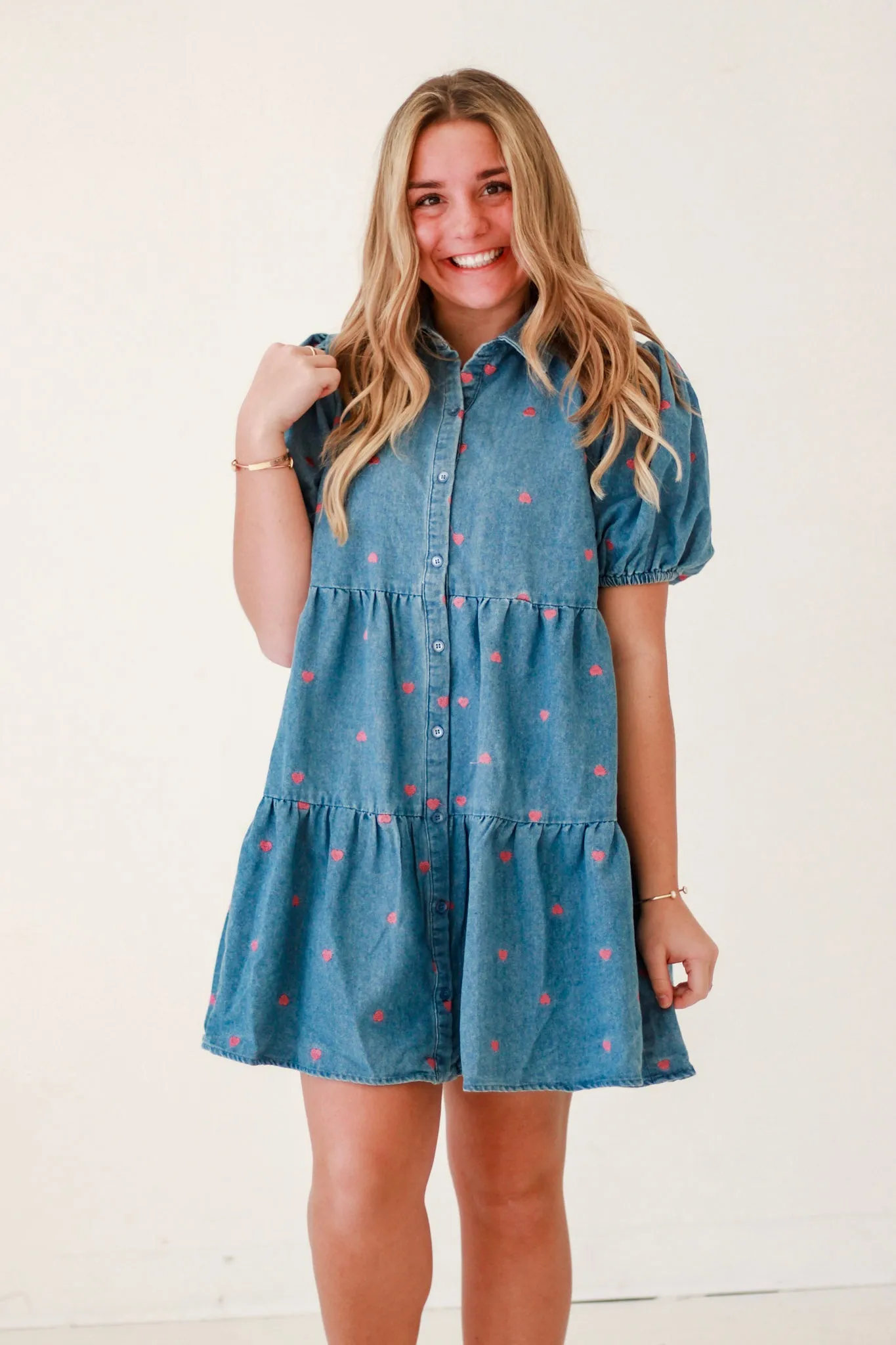 Tiny Hearts, Big Love Denim Dress