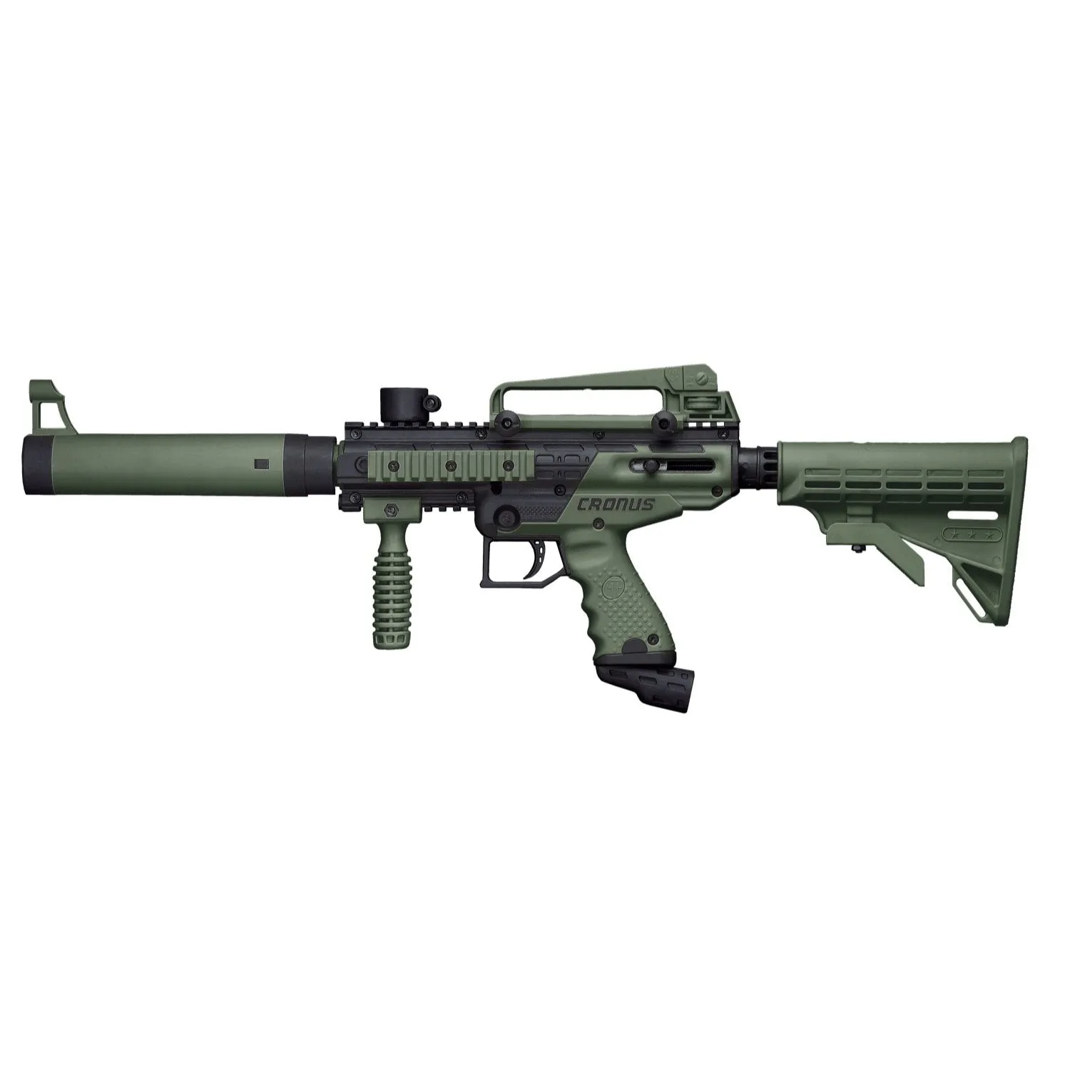 Tippmann Cronus Tactical - Olive / Black COMBO Package with Tank, Hopper, Goggle