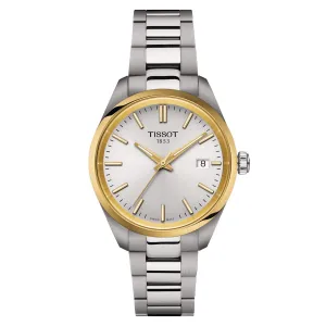 Tissot Clock Pr 100 34mm Silver Quartz Steel Steel Pvd Gold Gold T150.210.21.031.00
