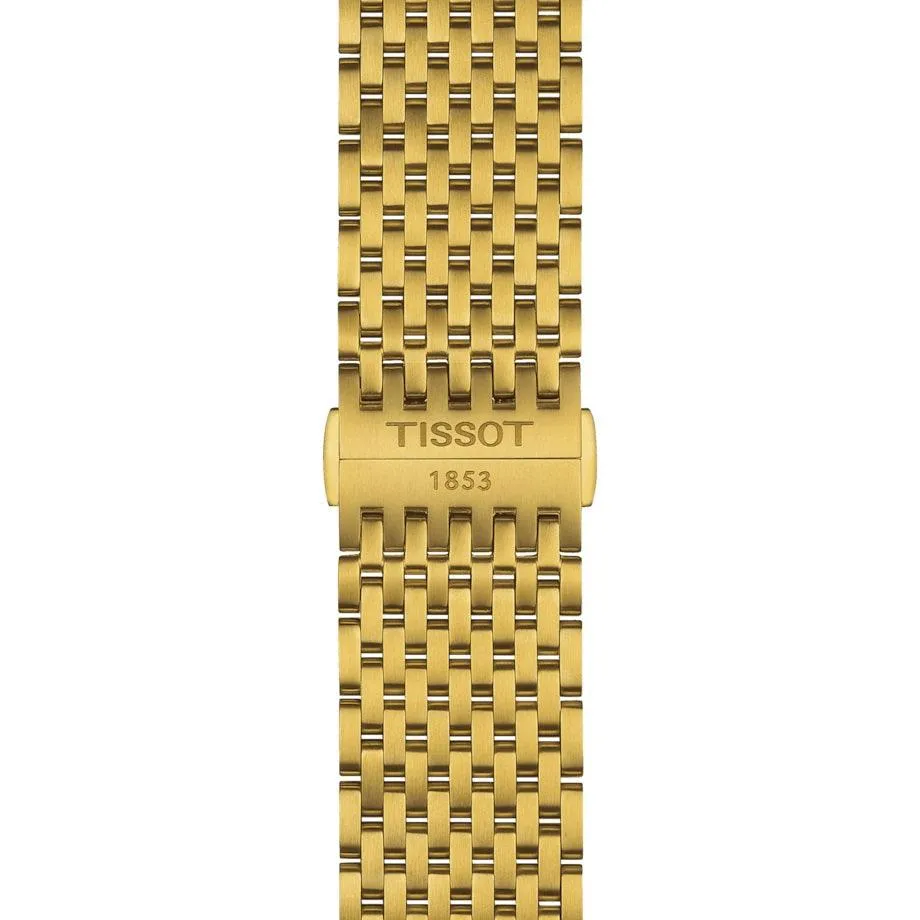 Tissot EVEYTIME 40MM Watch green Quartz Quartz Steel Finish Pvd Gold Yellow T143.410.33.091.00