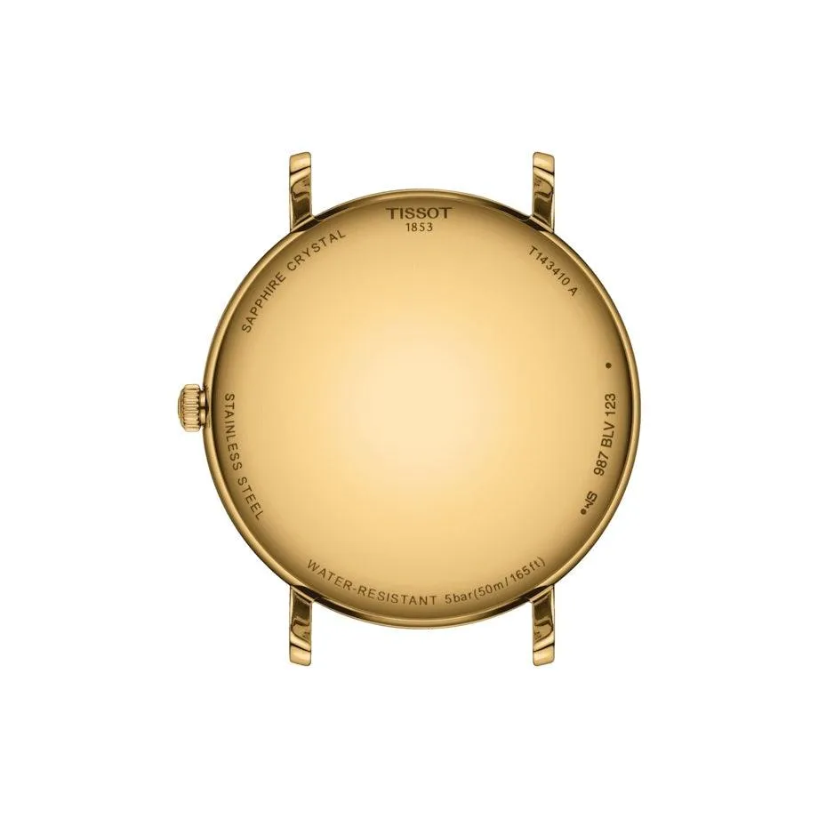 Tissot EVEYTIME 40MM Watch green Quartz Quartz Steel Finish Pvd Gold Yellow T143.410.33.091.00