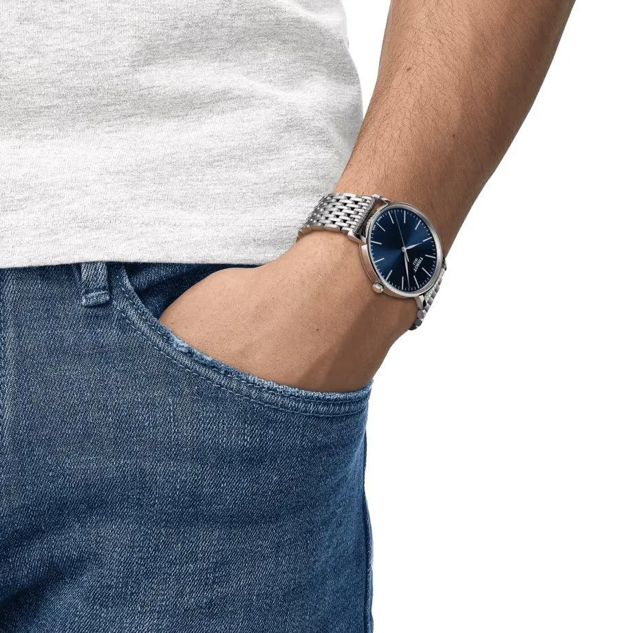 Tissot EVEYTime watch 40mm blue quartz steel t143.410.11.041.00