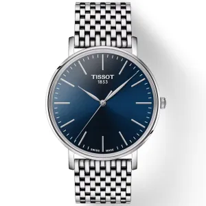 Tissot EVEYTime watch 40mm blue quartz steel t143.410.11.041.00